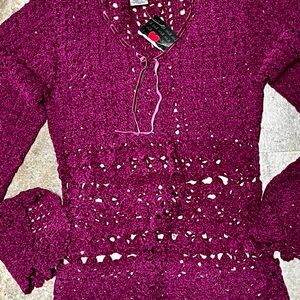 Joe Boxer Women's V-Neck Sweater - Purple